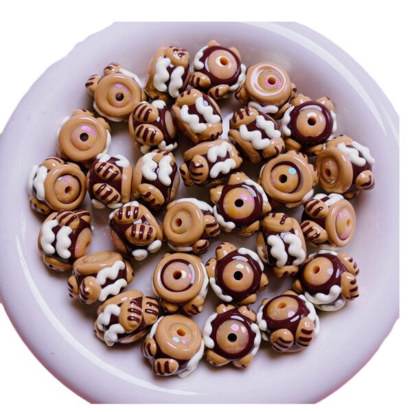 Wholesale 16mm brown Department Heavy Oil Hand-painted Round Beads Beaded DIY Mobile Phone Chain Keychain Material Jewelry Accessories