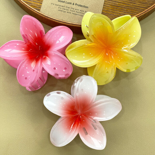 Wholesale Colorful Acrylic Frangipani Hairpin for Women's Back of Head DIY Grabber Shark Clip Hairpin Jewelry Batch