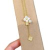 Wholesale Copper vintage four-leaf clover white shell tassel necklace, five-flower bracelet, earrings