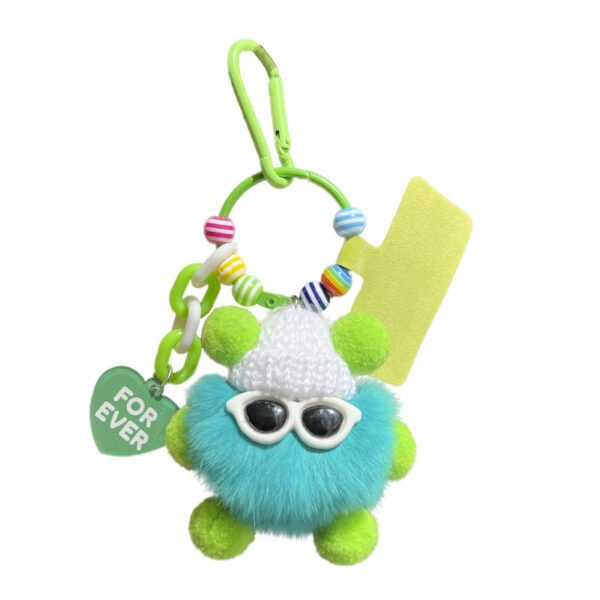 oly-83bbf0fe0cd84eedbd85d84749c1c2c2 Wholesale Cute Rex Rabbit Fur Small Coal Ball Bag Pendant Schoolbag Ugly Stuff Doll Hanging Cartoon Doll Car Keychain