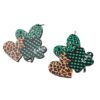 oly-83c62df3ba973447dc4242cb2bf0e779 Wholesale Irish Carnival green elf wooden love heart St Patrick leaf earrings