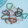 Wholesale Creative and stylish style natural stone crystal agate seven-color pebble elastic bracelet