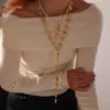 Wholesale Vacuum-plated (in-furnace) With 18K Real Gold On 304 Stainless Steel—elegant, Vintage, And Romantic Oval, Heart-shaped, And Diamond-inspired Chain Necklace With Lobster Clasp, Available In Gold, Perfect For Women