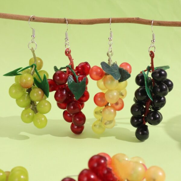 oly-83cfe04e7920f85fa33f255df1f42e21 Wholesale personality simulation three-dimensional fruit earrings earrings fun grape earrings sweet cherry fruit earrings earrings