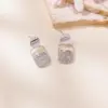 Wholesale Summer Refreshing Diamond-Embedded Easy-Pull Can Letter Plated 14K Real Gold Copper Geometric Pattern Earrings Light Luxury High-End Niche Temperament Stud Earrings