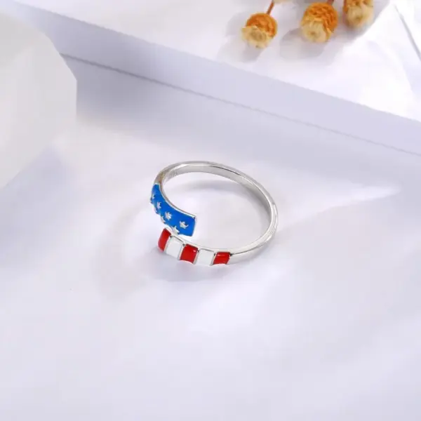Wholesale Popular American Flag Ring Patriotic Independence Day Star Jewelry July 4Th Day Gift Manufacturer Wholesale