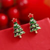 oly-840006fccacef0b5adc4345053f6bd80 Wholesale Christmas Carnival Zircon Christmas Tree Earrings Small and Exquisite High-end Earrings