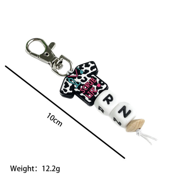 Wholesale Nurse Day Keychain Nurse Clothing Medical Gift Silicone Alphabet Bead Key Set Bag Pendant