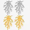 Wholesale PVD Coated Real Gold Plated Coral 304 Stainless Steel Simple Style IG Style Waterproof Non Tarnish Ear Studs