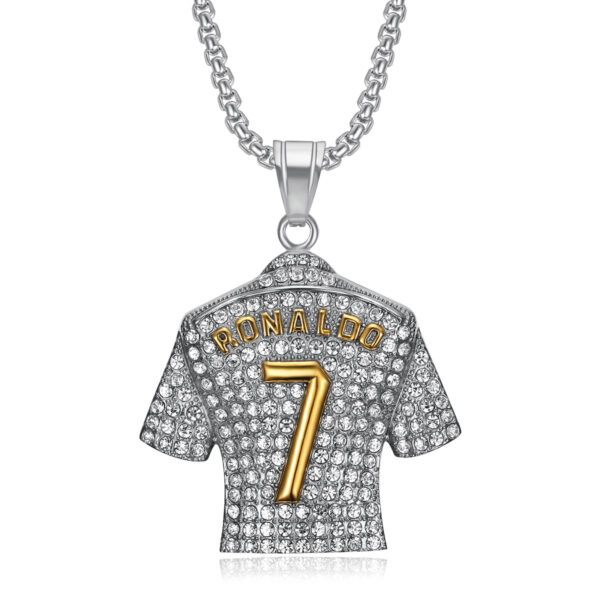 oly-8409c84574adc7b9a2a3129f5631c750 Wholesale Card Popular Hip-Hop Hiphop Jewelry Titanium Steel Gold-Plated Diamond Jersey Pendant Necklace