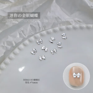 Silver medium bow tie (dz862-05)