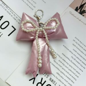 Pink Bow Pearl Pendant