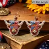 Wholesale Retro Cattle Print Drop Earrings For Women With 304 Stainless Steel Ear Pins In White And Red Acrylic