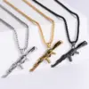 Wholesale Stainless Steel 18K Gold Plated Retro Pistol