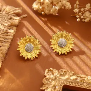 White Gold Vintage Earrings [thick Real Gold Plating]