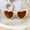 Wholesale BRIDE bride Pearl Rose BRIDE Letter Women's Single Party Love Tea Handmade Sunglasses