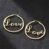 Wholesale Three-dimensional Love Earrings For Women In Copper With KC Golden Water Plating And 0.03µm Thickness