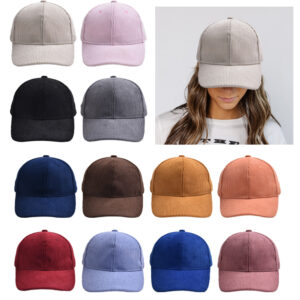 Wholesale 2023 cross-border new corduroy baseball cap European and American outdoor warm windproof casual solid color parent-child peaked cap