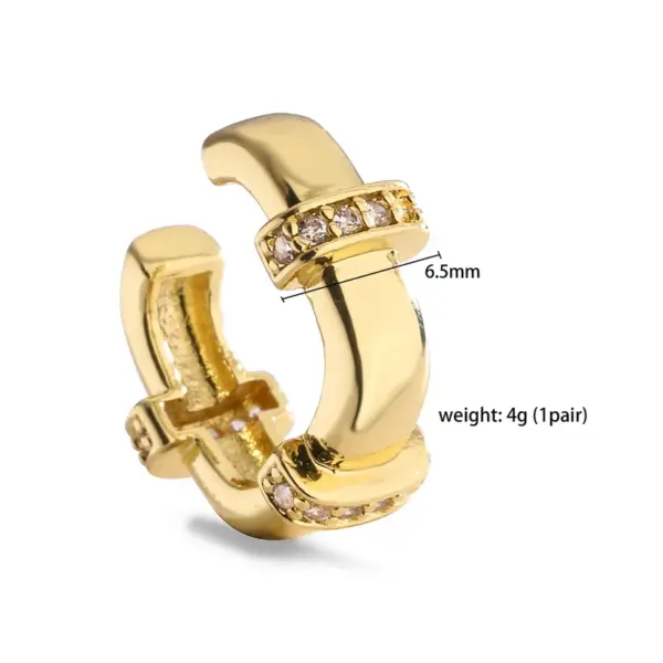 Wholesale 1 Pair Ig Style French Style Simple Style Leaves Twist Plating Inlay Copper Zircon 18k Gold Plated Ear Cuffs