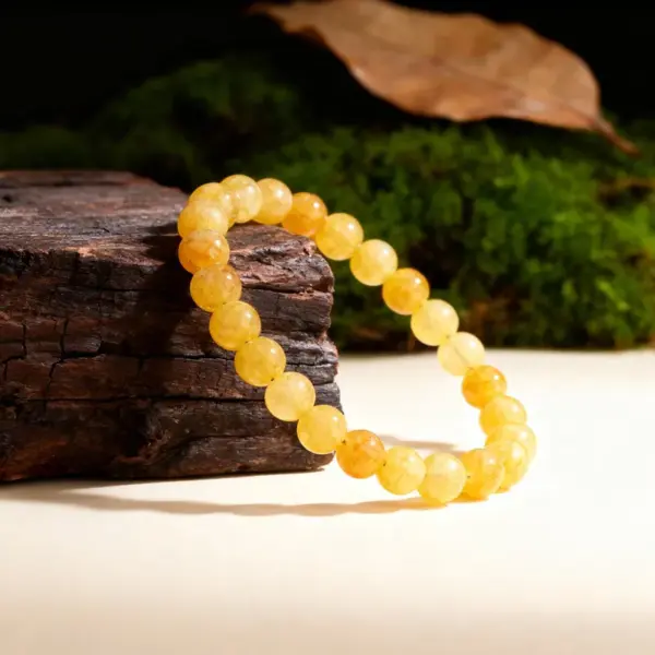 Wholesale Natural Stone Crystal Yellow Quartz Personalized Trend Bead String Unique Small Audience Rock Bracelet Crystal Bracelet