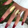 oly-84629723e3ef24e05ef64ea5f84acf84 Wholesale PVD Coated Real Gold Plated 18K Gold Geometric 304 Stainless Steel Casual Simple Style Waterproof Non Tarnish Open Rings