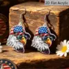 Wholesale Retro Statue Print Drop Earrings For Women In White And Red Acrylic With 304 Stainless Steel Ear Pins