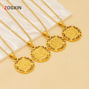 oly-8471672c31784bb27ae336563e68ffa7 Wholesale Cross-border Amazon Round 26 Letter Necklace Women's European and American Versatile Fashion English Letter Pendant Clavicle Chain