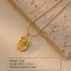 Wholesale 201 Stainless Steel 304 Stainless Steel Plastic Tulip Ion Plating (IP) Acrylic 18K Gold Plated Elegant Waterproof Non Tarnish Inlay Multicolor-Golden Yellow Pendant Necklace