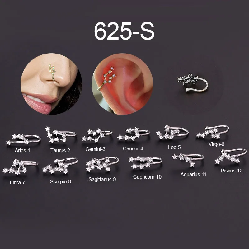 Wholesale Nose Rings & Studs Fashion Constellation Copper Plating Nose Pin -
