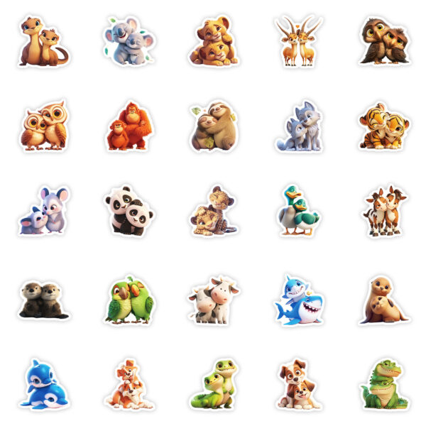 oly-847e8d7b434f9ce9f81f142b6af9da67 Wholesale 50 warm small animal graffiti stickers all kinds of small animal to touch creative waterproof stickers