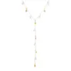 Wholesale PVD Coated Real Gold Plated Pearl 304 Stainless Steel IG Style Elegant Lady Waterproof Non Tarnish 304 Stainless Steel Lobster Trigger Clasp Closure Y-Necklace