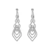 Wholesale Rhinestone Tassel Rhombus Geometric Stud Earrings Full Copper Material Full Diamond Earrings Street Style Silver Plated Drop Earrings