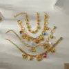 Wholesale Popular Style New Chinese Style 18K Gold Stainless Steel SUNFLOWER Butterfly Small Pendant Bracelet Elegant High-Grade Bracelet