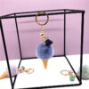 Wholesale Ice Cream Keychain Cute Bag Cartoon Plush Pendant Cone Car Key Chain Ring Fur Ball Creative Gift
