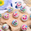 Wholesale easter bunny printed round bead letters resurrection egg cartoon beaded diy mobile phone chain keychain beads