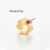 Wholesale Jewelry IG Style Retro French Style Flower 304 Stainless Steel Open Rings