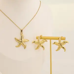 Wholesale Waterproof Non Tarnish Star Stud Earrings For Women With 0.03µm 18K Real Gold Plated 304 Stainless Steel Water Plating