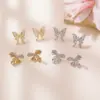 Wholesale 925 Silver Needle New Trendy Flower Stud Earrings Personality High-end Summer Big Round Face Retro Zircon Earrings