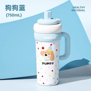 （☆316 stainless steel ceramic covered liner●Tea and water separation) dog blue 750ml / 750ml