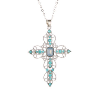 Wholesale Fashion Classic Cross Necklace Bohemian Style Hollow Diamond Neck Chain Clavicle Chain