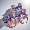 Wholesale 71st American Blue White Red Fireworks Headband Flag Party Decoration Headwear Unisex Rainbow