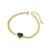 Wholesale Heart Shape Waterproof Non Tarnish Titanium Steel Bracelet For Women With Zircon Inlay