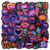 Wholesale 50 selling colorful neon graffiti stickers selling neon cherry waterproof decorative stickers