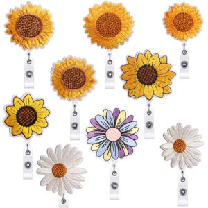 Wholesale Xiaotian Sunflower Easy Pull Buckle Embroidered Cloth Sticker Daisy Crocodile Clip Flower Patch Sticker Computer Embroidered Label Easy Pull