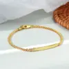 Wholesale Handmade Geometric Bracelets For Women In Copper With 18K Real Gold Electroplated And Rhinestone Inlay