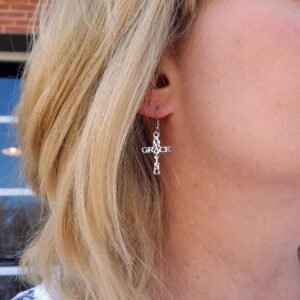 Wholesale Stainless Steel Letter Ear Hook Grace Earrings Foreign Trade Jewelry Manufacturer