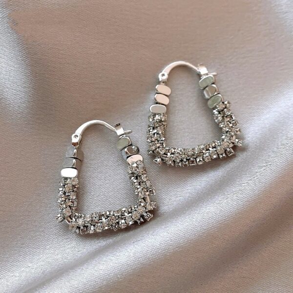 oly-855890ff94a730a6a6fea5204dd5886c Wholesale Silver square ear buckle niche design light luxury high-grade earrings exquisite unique fashion diamond ring earrings