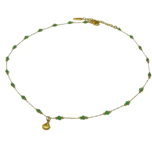 Wholesale Jewelry Casual Simple Style Shell Titanium Steel Anklet Necklace