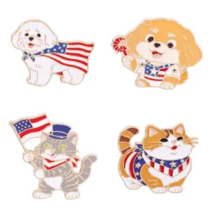 Wholesale Cartoon Animal Pinback Badge In Multicolor Featuring Stamping Craft Made Of Alloy