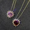 Wholesale 1 Piece Elegant Luxurious Shiny Heart Shape Polishing Plating Inlay Copper Zircon Pendant Necklace